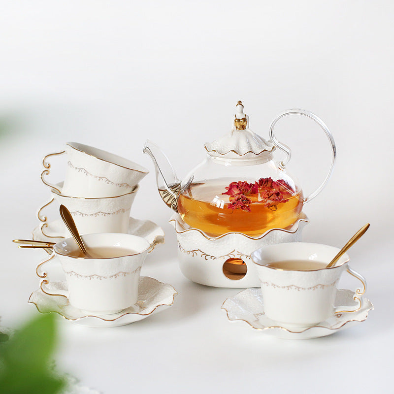 Ceramic Afternoon Tea Set | British Flowering Tea Cups & Saucers - Minihomy