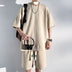 Men's Loose Waffle Short-sleeved Shorts Two-piece Set - Minihomy