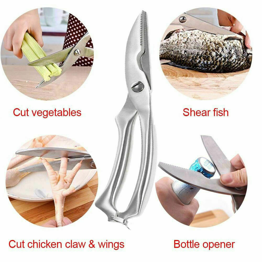 Stainless Steel Kitchen Shears | Poultry & Fish Bone Scissors | Chef's Knife Gadgets