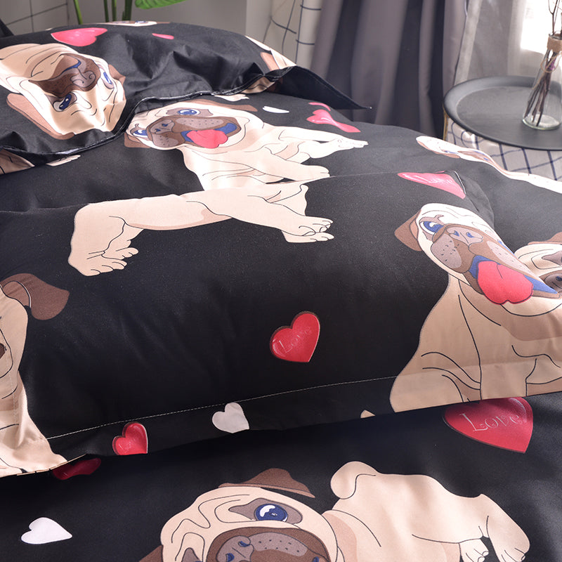 Cartoon Pug Bedding Set - Minihomy