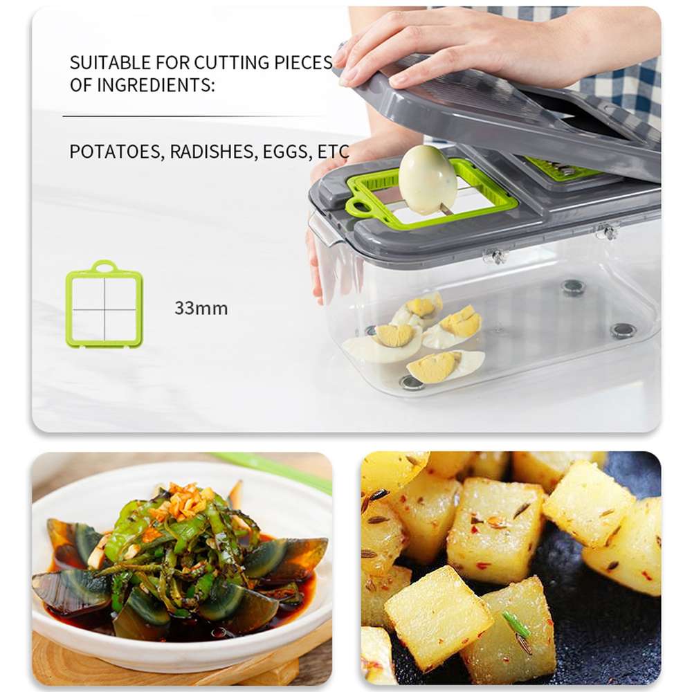 Kitchen Multi-function Vegetable Cutter - Stainless Steel + ABS - Home Chef's Essential - Minihomy