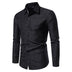 Men's Clothing Print Black Long Sleeve Shirt - Minihomy