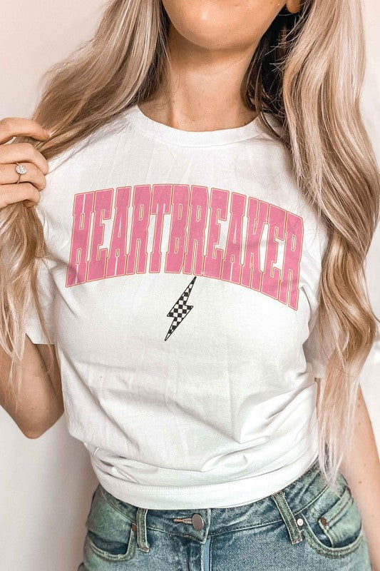 Plus Size - Heartbreaker Checker Lightning T-Shirt - Minihomy