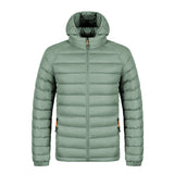 Men's Lightweight Winter Hooded Jacket - Warm, Zipper, Pockets