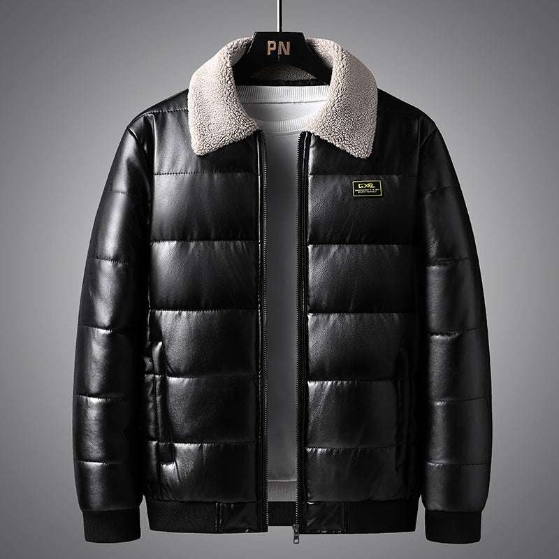 Lapel Collar Men's Winter Jacket Thickened - Minihomy