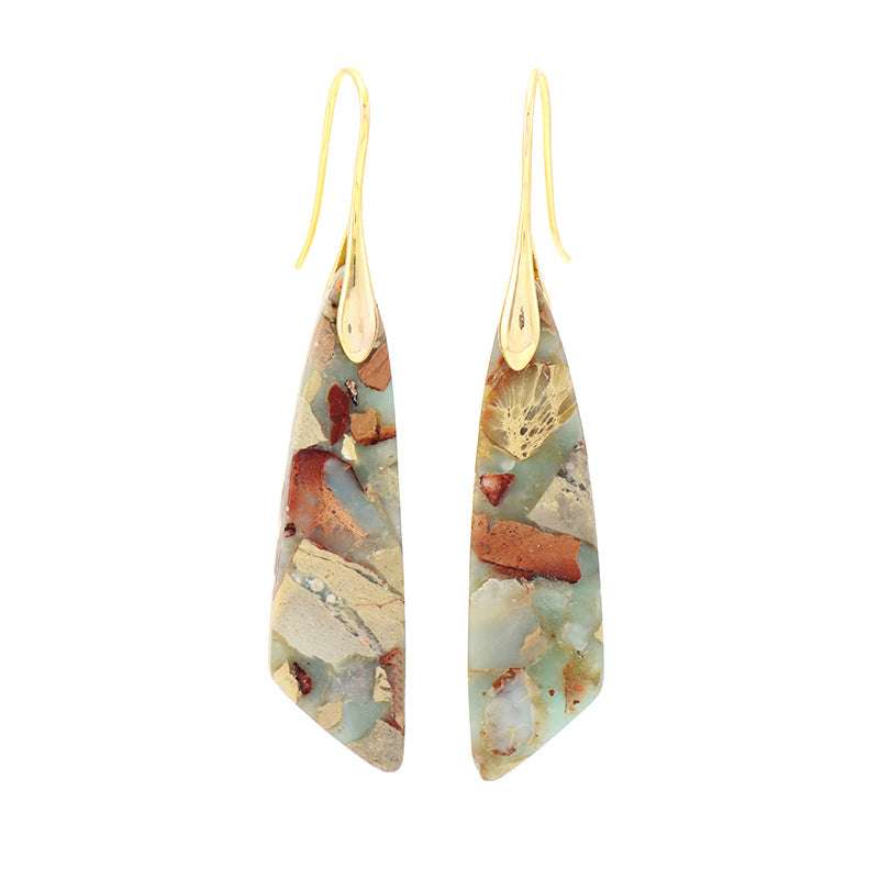 Bohemian Emperor Stone Geometric Pendant Earrings - Minihomy