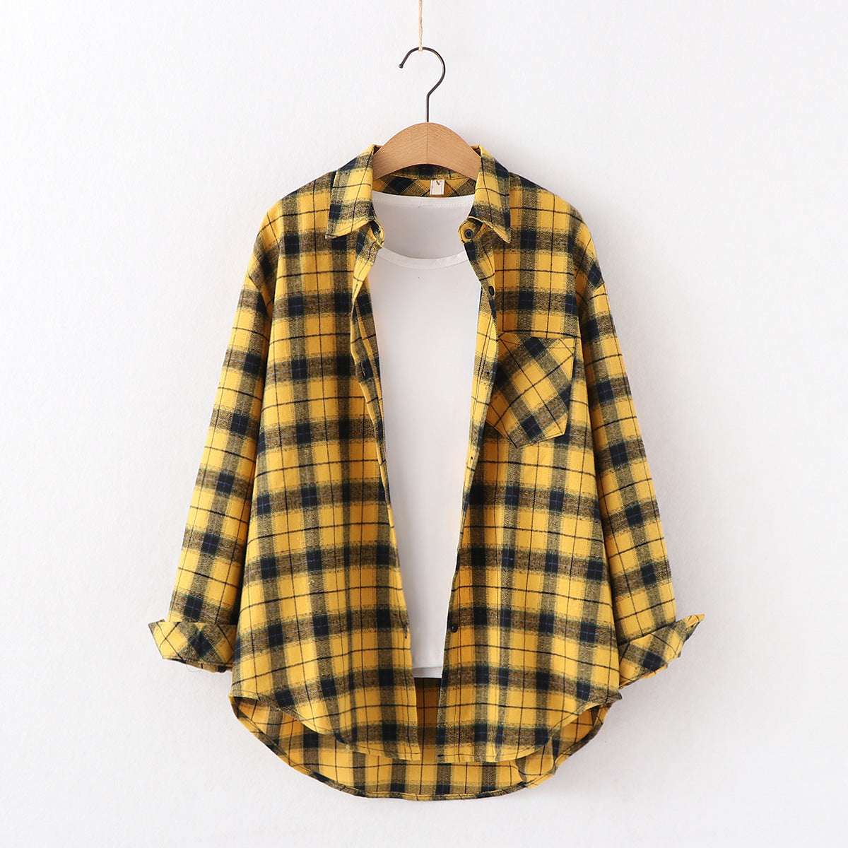 Plaid Shirt Women Loose Long Sleeve Blouses Cotton Flannel Casual Shirt Women - Minihomy