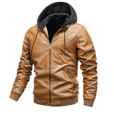 Winter Stand-collar PU Jacket Men