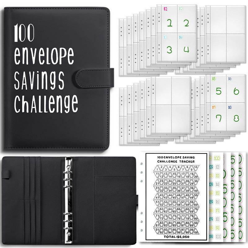 Couple Challenge Save Money Deposit And Savings Journal Book Loose-leaf Binder - Minihomy