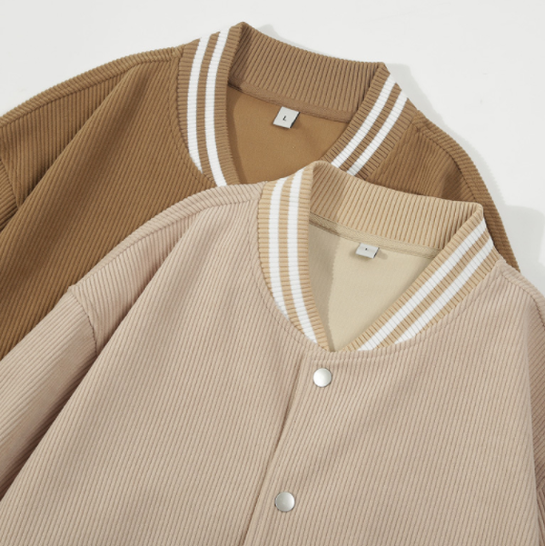 Menswear Corduroy Japanese Baseball Jacket - Minihomy