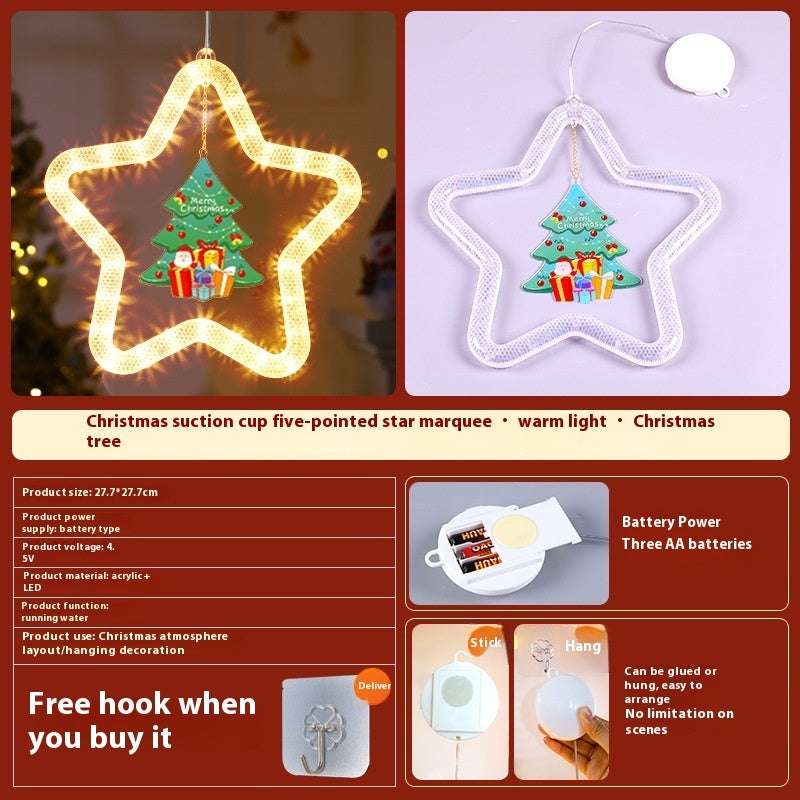 LED Christmas Star Lights - Window/Door Holiday Decoration