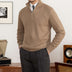 Commuter Slim-Fit Stand-up Collar Zipper Wool Sweater - Minihomy