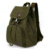 Women's Vintage Canvas Backpack - School Bag for Students