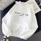 Loose Hooded Sweater Student Hoodie With Letter Print Sports Tops - Minihomy