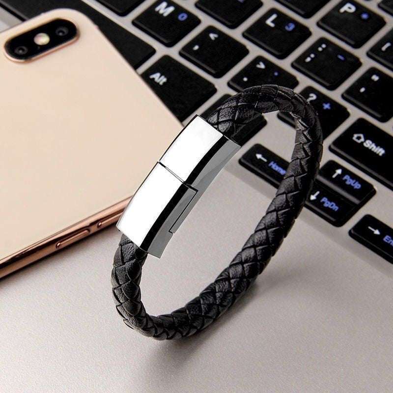 Bracelet Charger USB Charging Cable - Wearable Data Cable for iPhone 14, 13 Max, and Android Devices - Minihomy