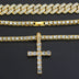 Cross 4.0mm Diamond Studded Single Row Necklace - Minihomy