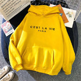 Loose Hooded Sweater Student Hoodie With Letter Print Sports Tops - Minihomy