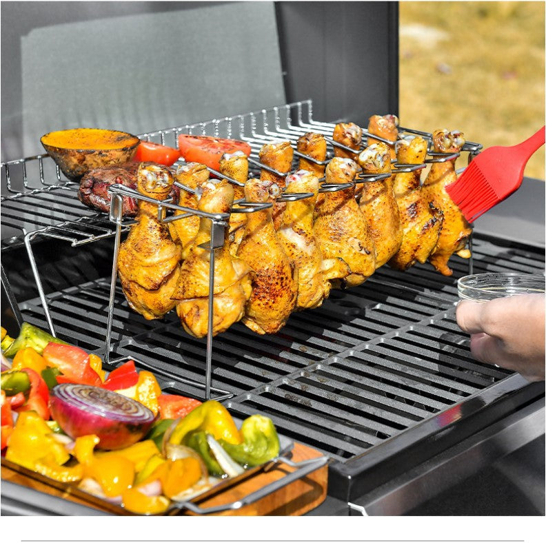 Stainless Steel BBQ Rib Shelf Non-Stick Barbecue Chicken Wing Leg Rack