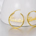 Custom Hoop Earrings Name Letter Stainless Steel Gold Color - Minihomy