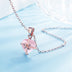 Love Heart-shaped Powder Crystal Pendant Necklace Plated 925 - Minihomy