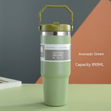 Portable Stainless Steel Travel Tumbler - Insulated Water Bottle with Handle Cover - Minihomy