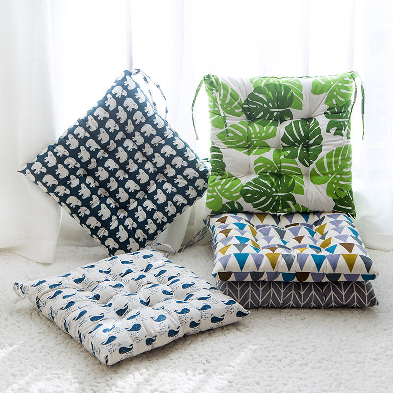 Summer Chair Cushion - Square Linen+Cotton Seat Pad