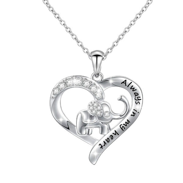 Elephant personalized letter necklace - Minihomy