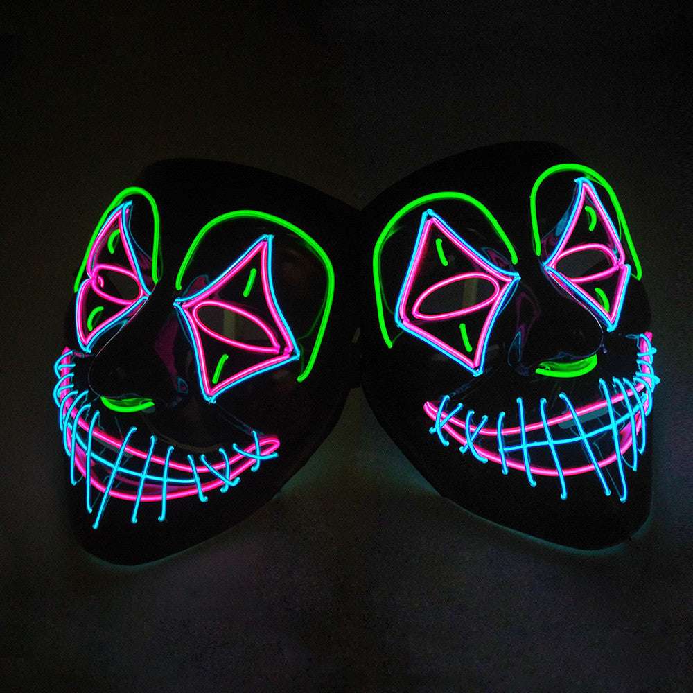 Eyebrow Double Star Eye Mask Halloween LED Glowing Mask - Minihomy