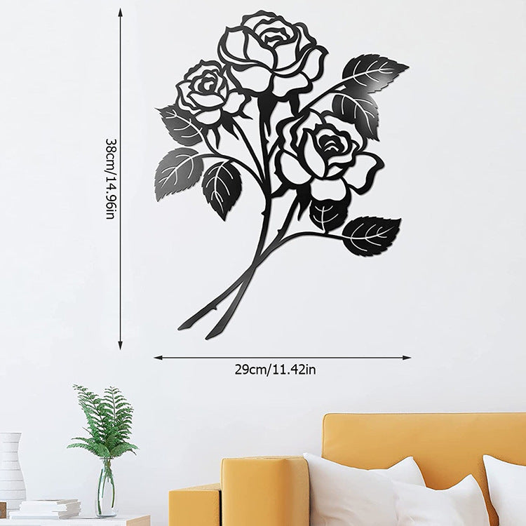 Metal Rose Art Wall Decorations Iron Wall Hanging - Minihomy