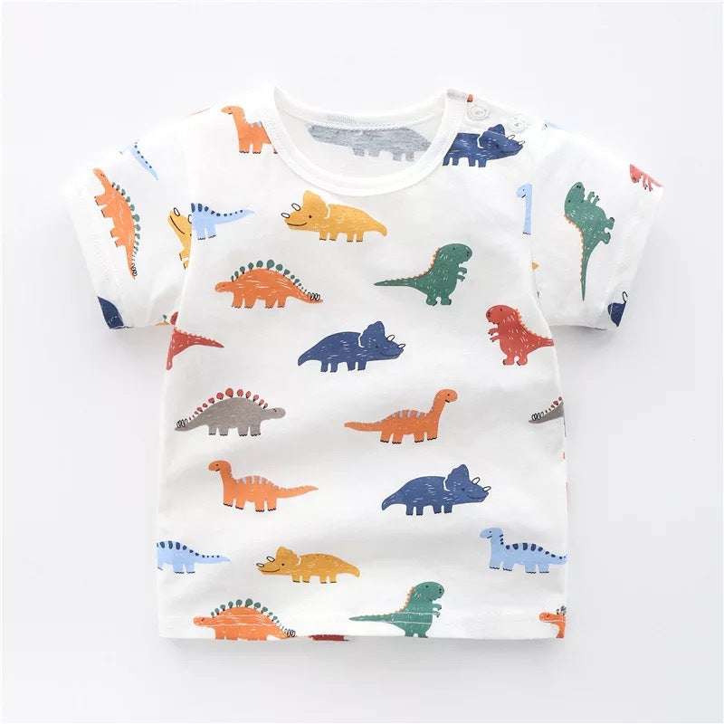 Children's Cotton T-Shirt - Cotton, Unisex, Short Sleeve, All-Match Style - Minihomy