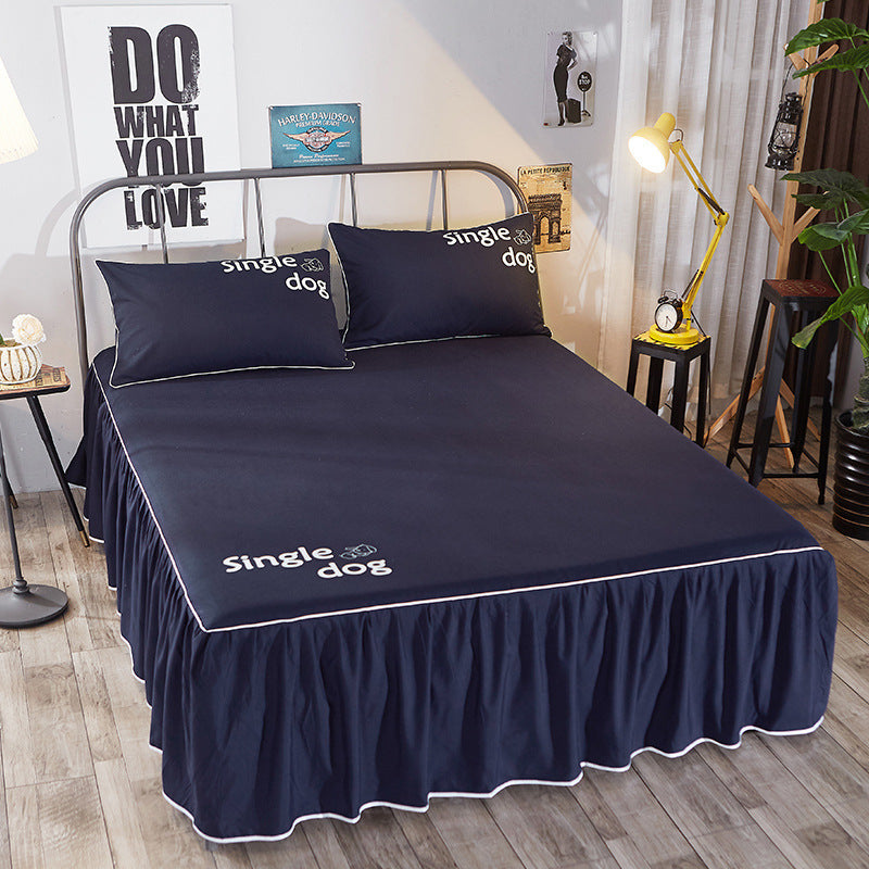 Beauty bed cover brushed bed skirt - Minihomy