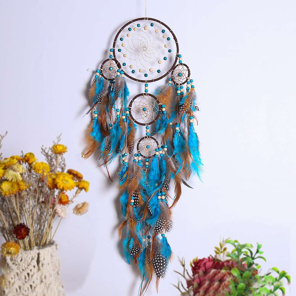 Bohemian Dream Catcher Feather Pendant Wind Chime Home Decor