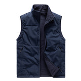 Men's Double-sided Fleece Vest Winter Warm Loose Sleeveless Tank Outdoor Workwear Vest Clothing