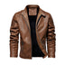 Men Leather Jacket Winter And Autumn Motorcycle PU Warm Fashion Coat - Minihomy