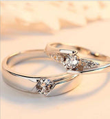 Simulation Diamond Ring Couple Rings A Pair of Live 925 Silver Men and Women