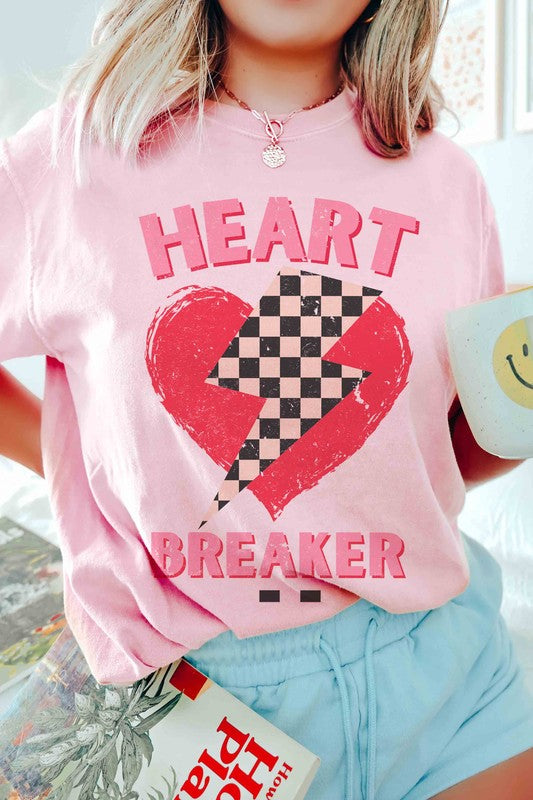 Plus Size - Checkered Lightning Heartbreaker Tee - Minihomy