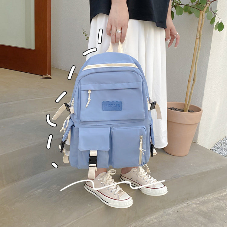 Large Capacity Junior High School Student Schoolbag Light And Simple - Minihomy