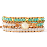 Synthetic Opal Crystal 3-layer Wrap Bracelet