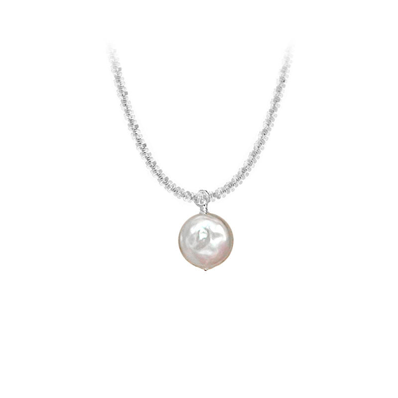 Elegant S925 Sterling Silver Baroque Pearl Necklace - Minihomy