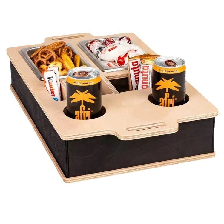 Natural Sofa Butler Snack Drinks Placed Wooden Box - Minihomy