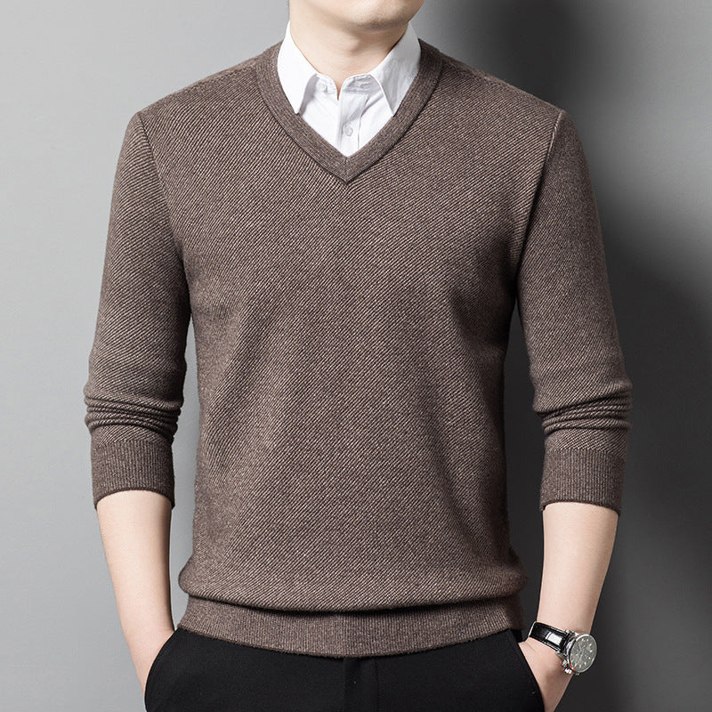 Woolen Sweater Men's Thick Middle-aged Business