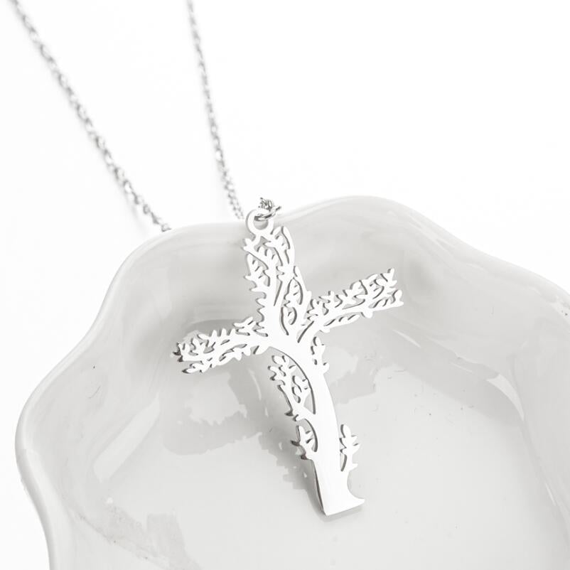 Tree of Life Necklace for Women - Cross Clavicle Chain Jewelry