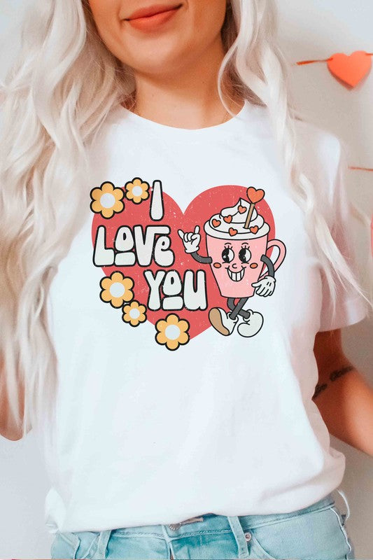 Plus Size - I LOVE YOU Graphic T-Shirt - Minihomy