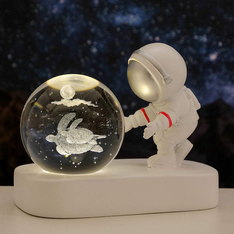 Glowing Planetary Galaxy Astronaut Crystal Ball Night Light - Minihomy