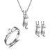 Cute Cat Jewelry Set: Ring, Earrings, Necklace - Minihomy