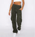 Cargo Pants For Women High Waisted Casual Pants Baggy Stretchy Wide Leg Streetwear - Minihomy