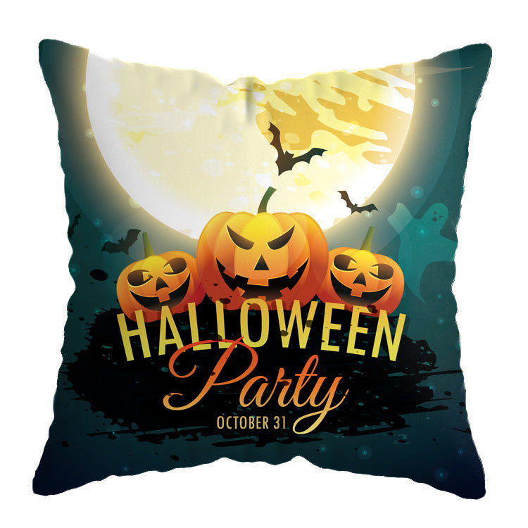 Linen Skull Halloween Pillow Cover - Minihomy