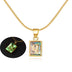 26 Letter Square Necklace Colorful Shell Luminous Pendant Chain Necklace For Women - Minihomy