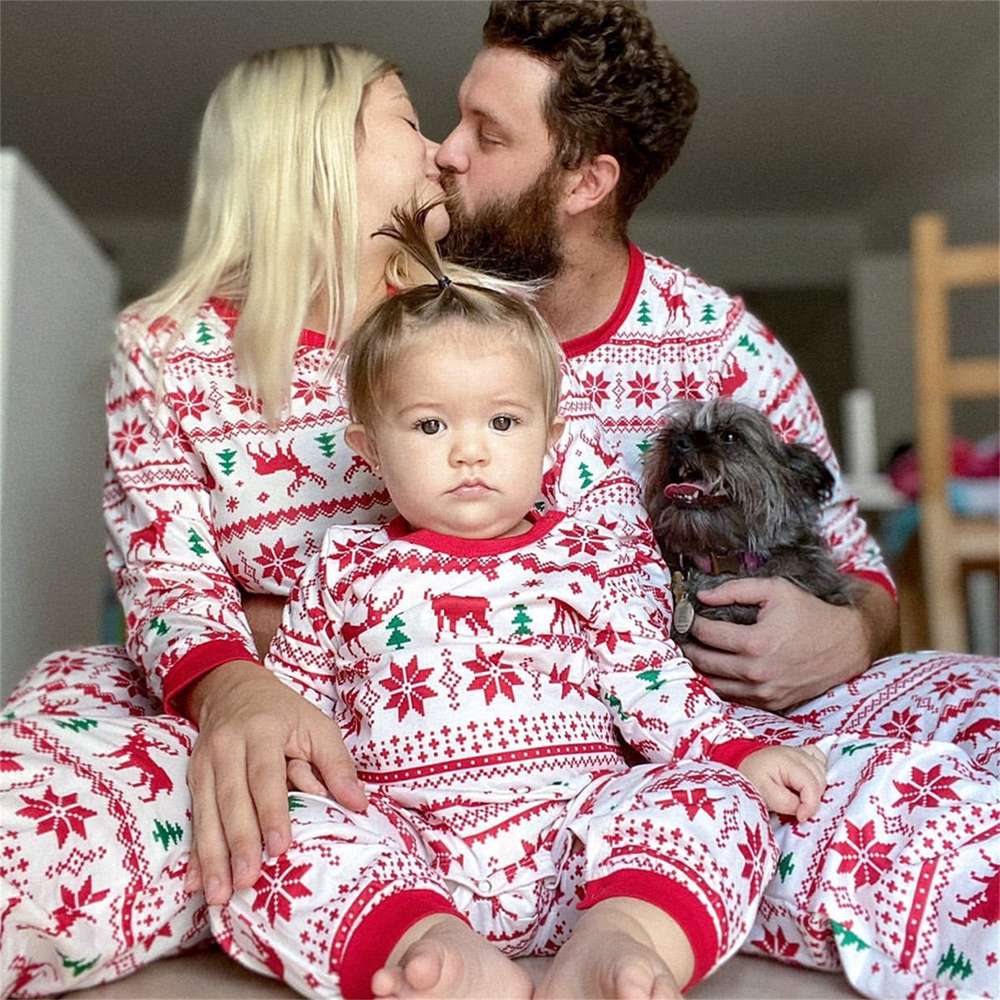 Home Wear Pajamas Christmas Print Casual Suit - Minihomy