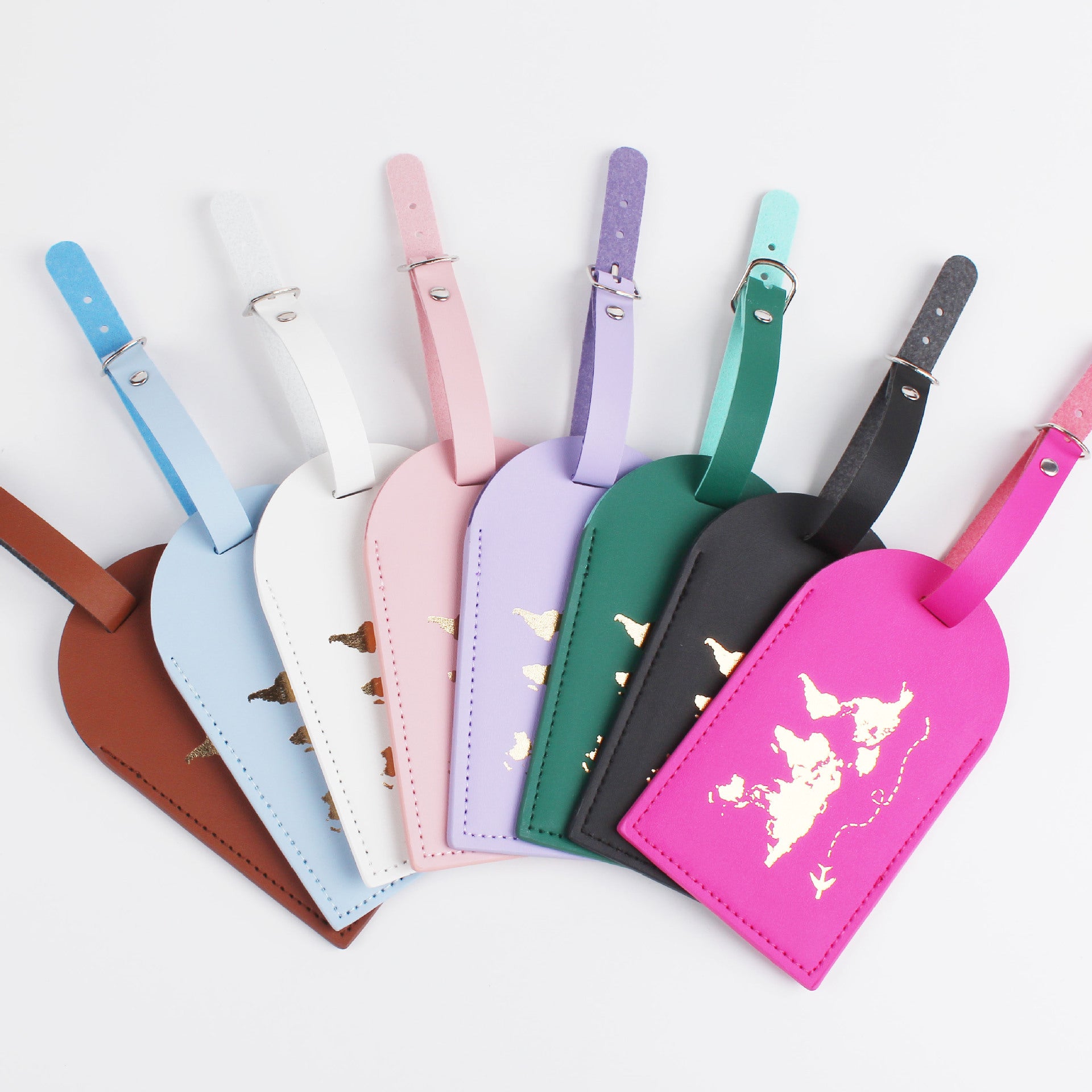 Leather Luggage Tags - Personalized Name Tag for Travel